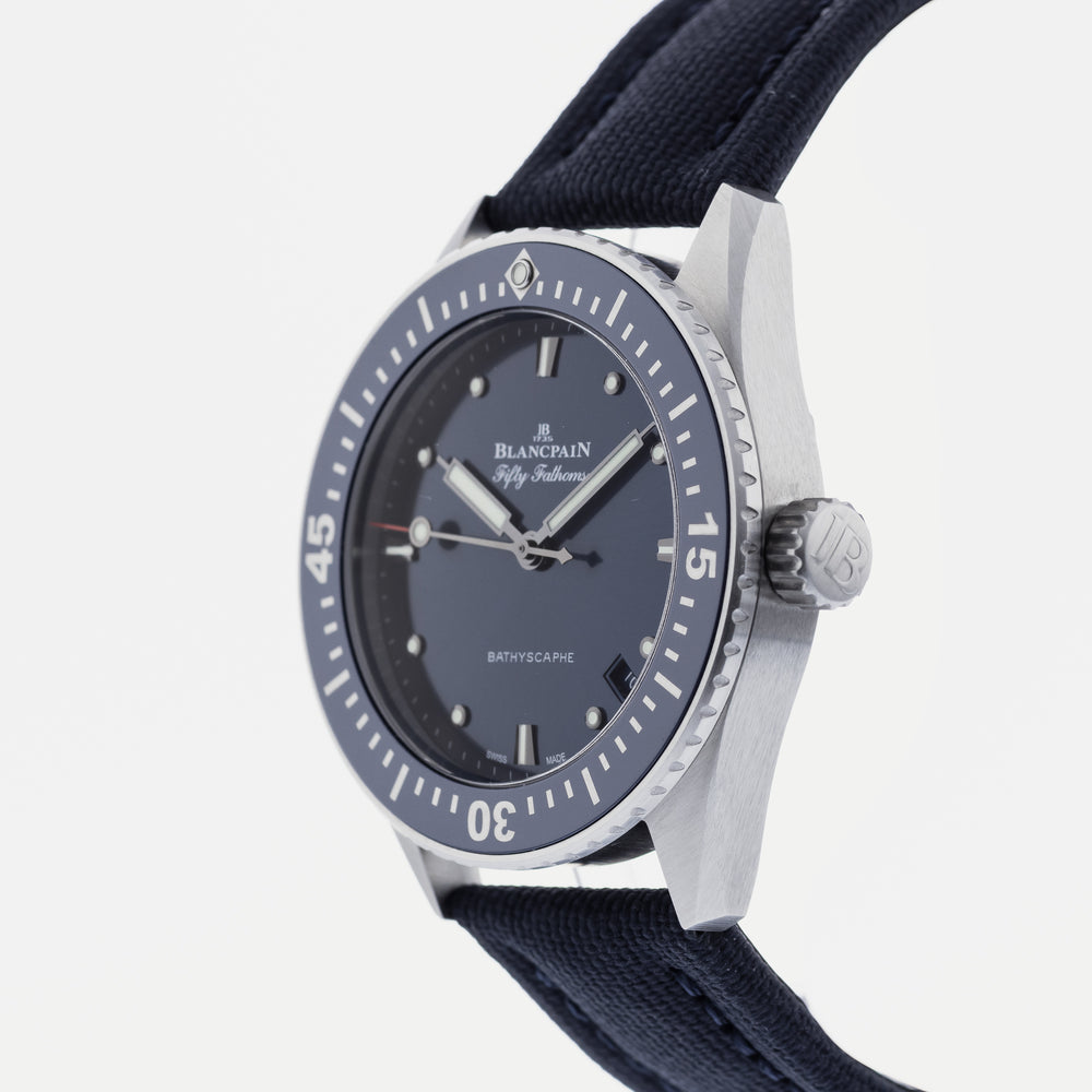 Blancpain Fifty Fathoms Bathyscaphe 38mm Blue Dial In Steel 5100-1140-NAOA 2