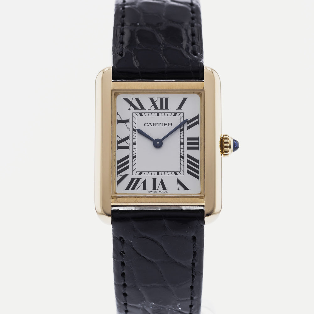 Cartier Tank Solo W5200002 18K Yellow Gold Ladies Watch Box Papers