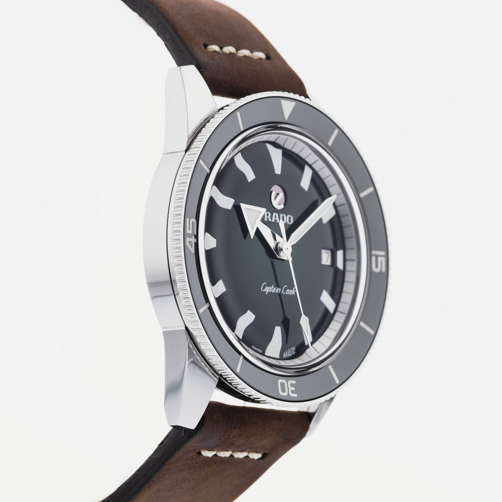 Rado Captain Cook Automatic 42mm Green Dial On Leather Strap R32505315 4