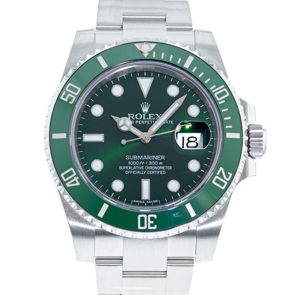 Authentic Used Rolex Submariner Hulk 116610LV Watch (10-10-ROL-QY96PR)