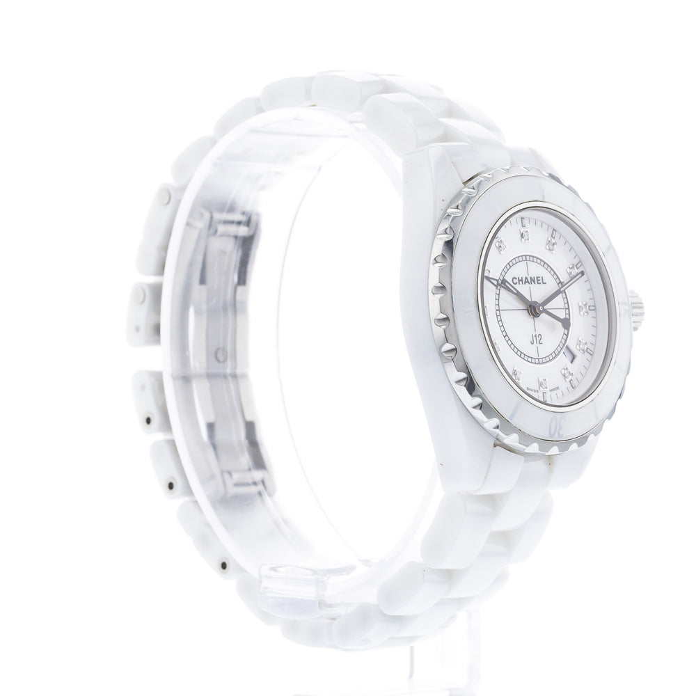 Chanel J12 Men's or Ladies 38mm White Ceramic Diamond Watch H1629
