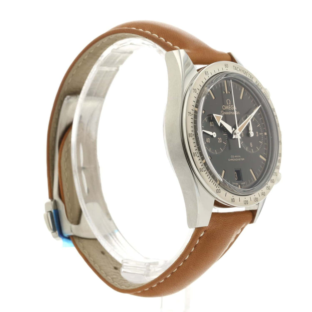 OMEGA 57 Coaxial Black Face Brown Leather Strap 331.12.42.51.01.002 6