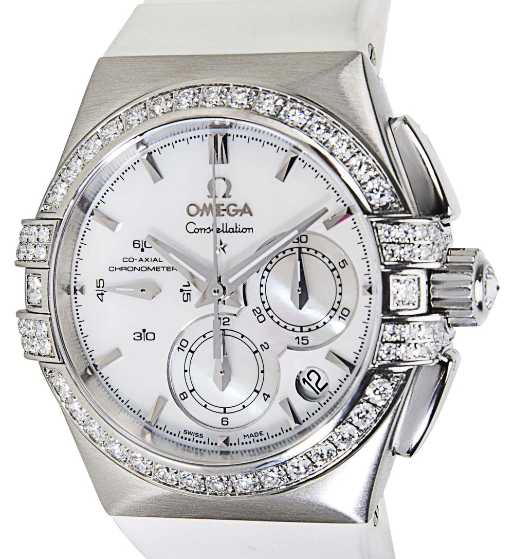 OMEGA Constellation Double Eagle Co-Axial Chronograph Ladies White Rubber 121.17.35.50.05.001 1