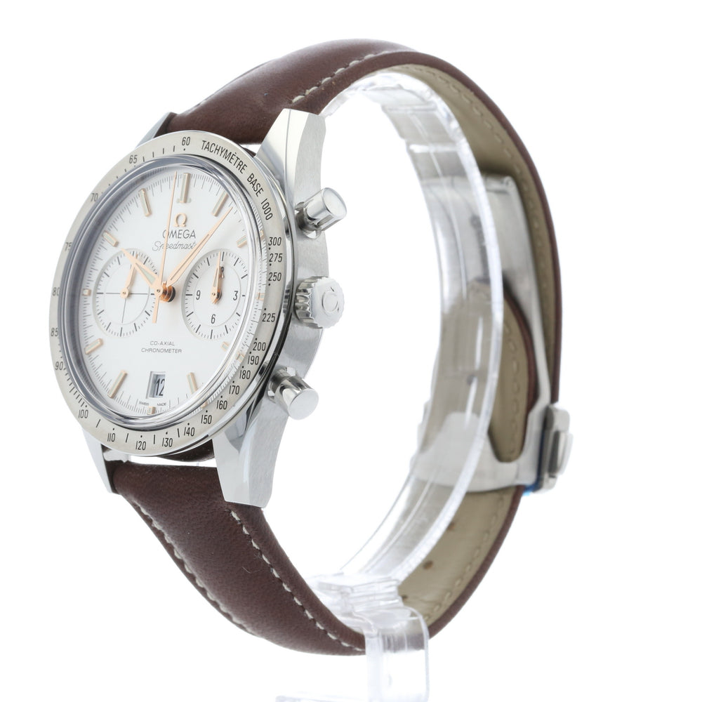 OMEGA 57 Coaxial White Face Gold Hands Brown Leather 331.12.42.51.02.002 2