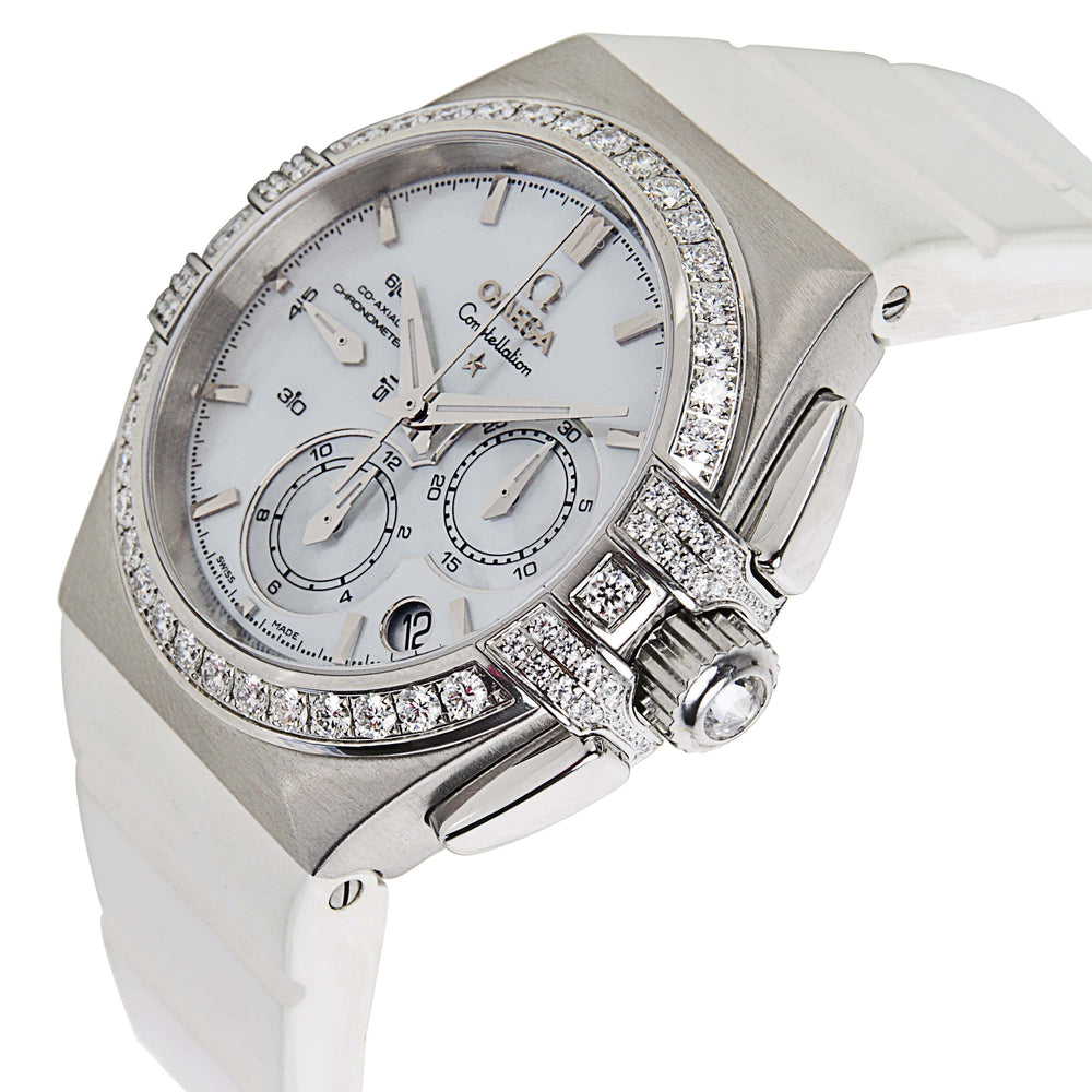 OMEGA Constellation Double Eagle Co-Axial Chronograph Ladies White Rubber 121.17.35.50.05.001 4