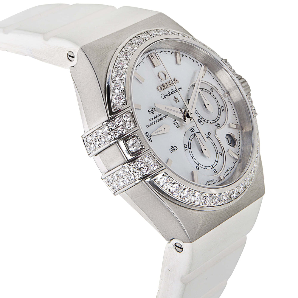 OMEGA Constellation Double Eagle Co-Axial Chronograph Ladies White Rubber 121.17.35.50.05.001 5