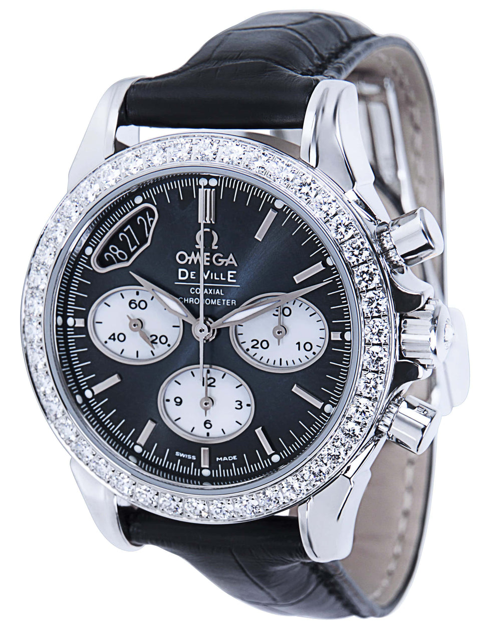 OMEGA De Ville Chronograph Co-Axial 35mm Stainless Steel Diamond / Grey / Strap 422.18.35.50.06.001 2