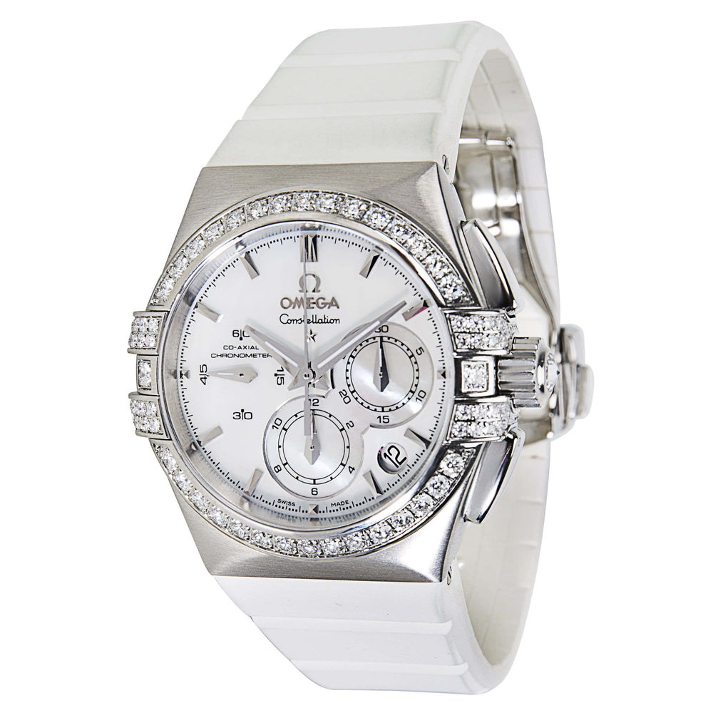 OMEGA Constellation Double Eagle Co-Axial Chronograph Ladies White Rubber 121.17.35.50.05.001 2
