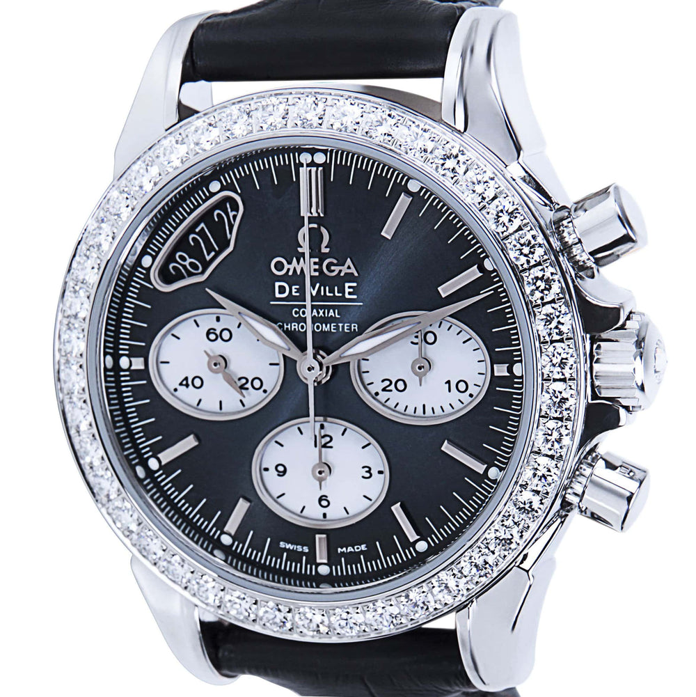 OMEGA De Ville Chronograph Co-Axial 35mm Stainless Steel Diamond / Grey / Strap 422.18.35.50.06.001 1