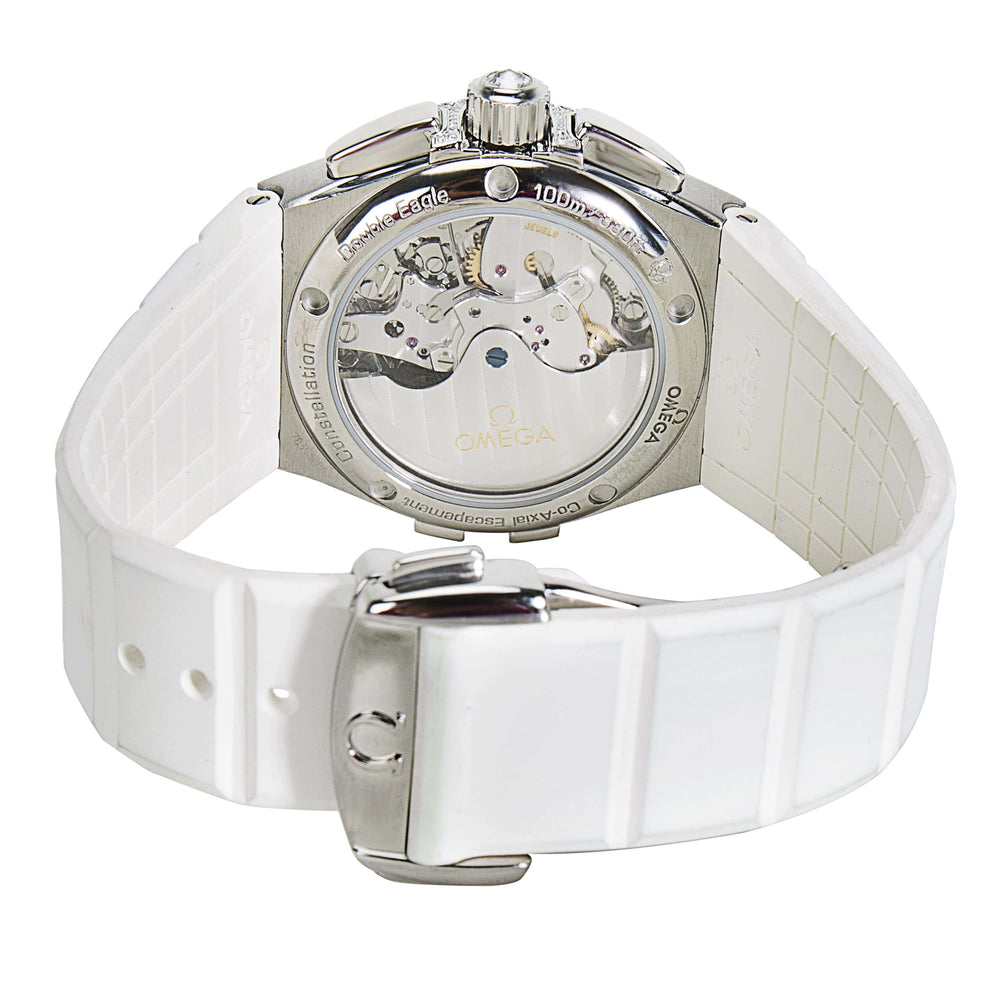OMEGA Constellation Double Eagle Co-Axial Chronograph Ladies White Rubber 121.17.35.50.05.001 3