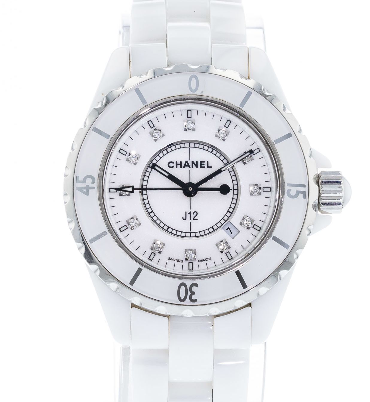 Chanel J12 Quartz White Dial Ladies Watch H0968