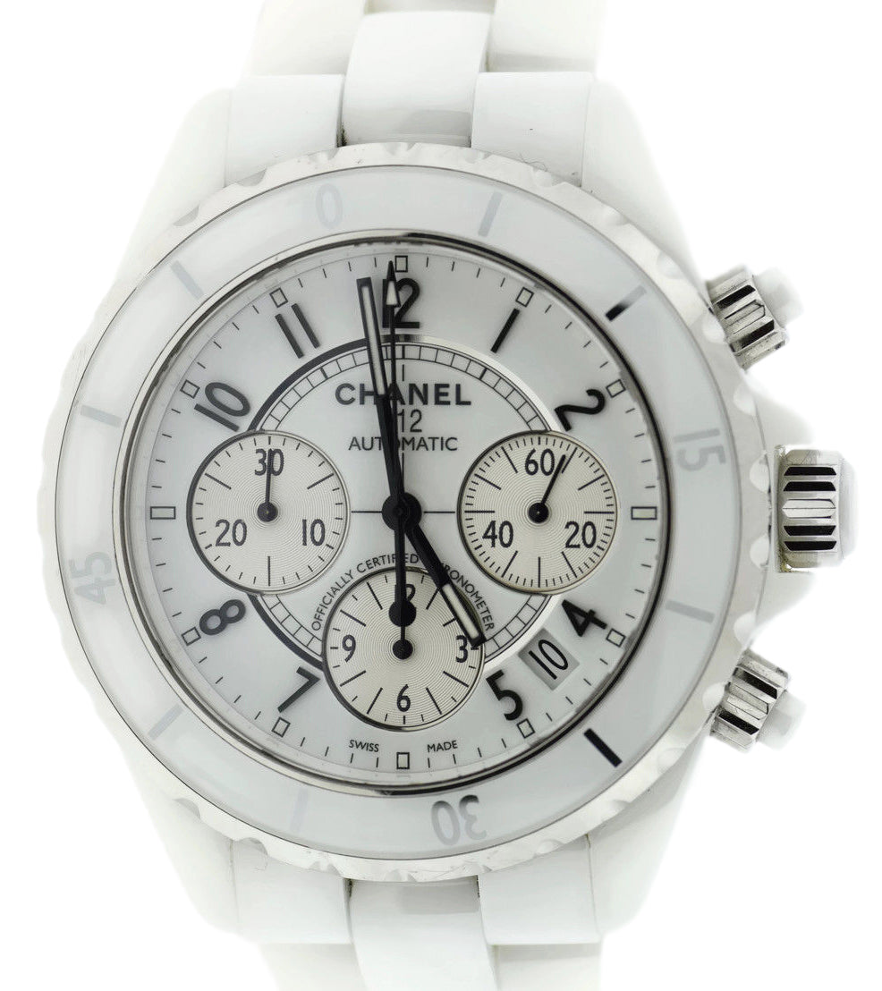 Authentic Used Chanel J12 Chronograph H1007 Watch (10-20-CHN-7BXV6E)