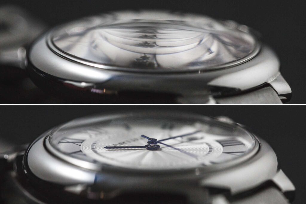 A close-up image of the real and fake Ballon Bleu crystals. 