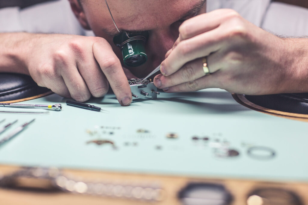 A watchmaker at his bench