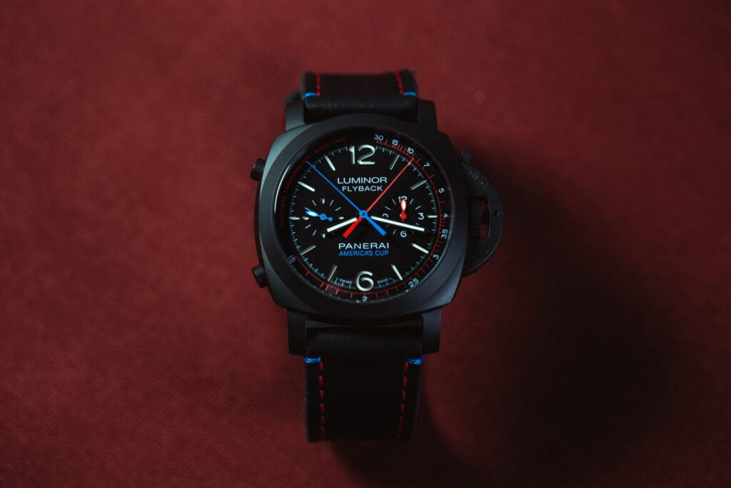 An overhead view of the Panerai Luminor Oracle 