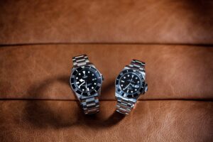 Tudor Pelagos next to Rolex Submariner