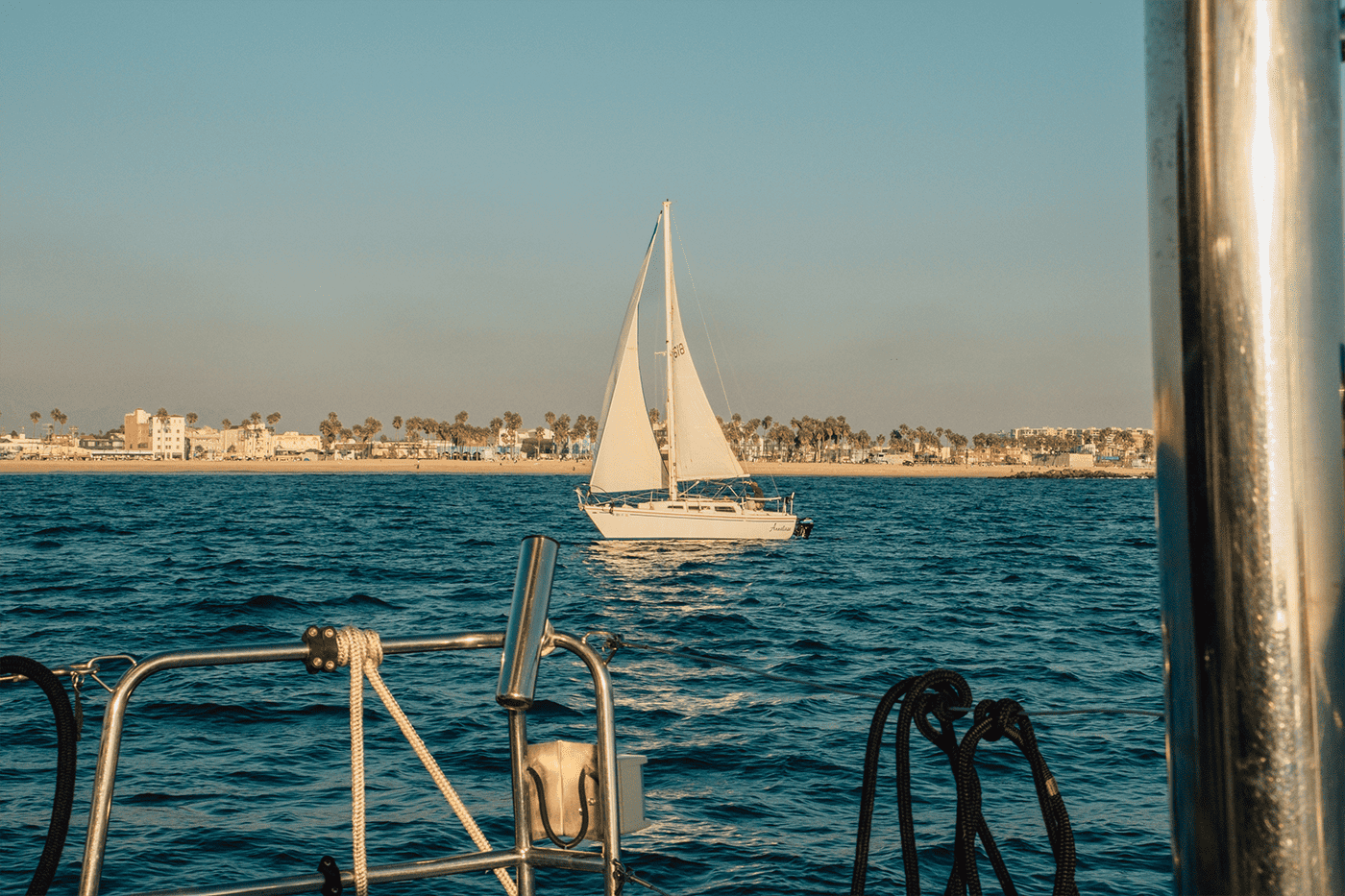 Sailboat in an urban destination