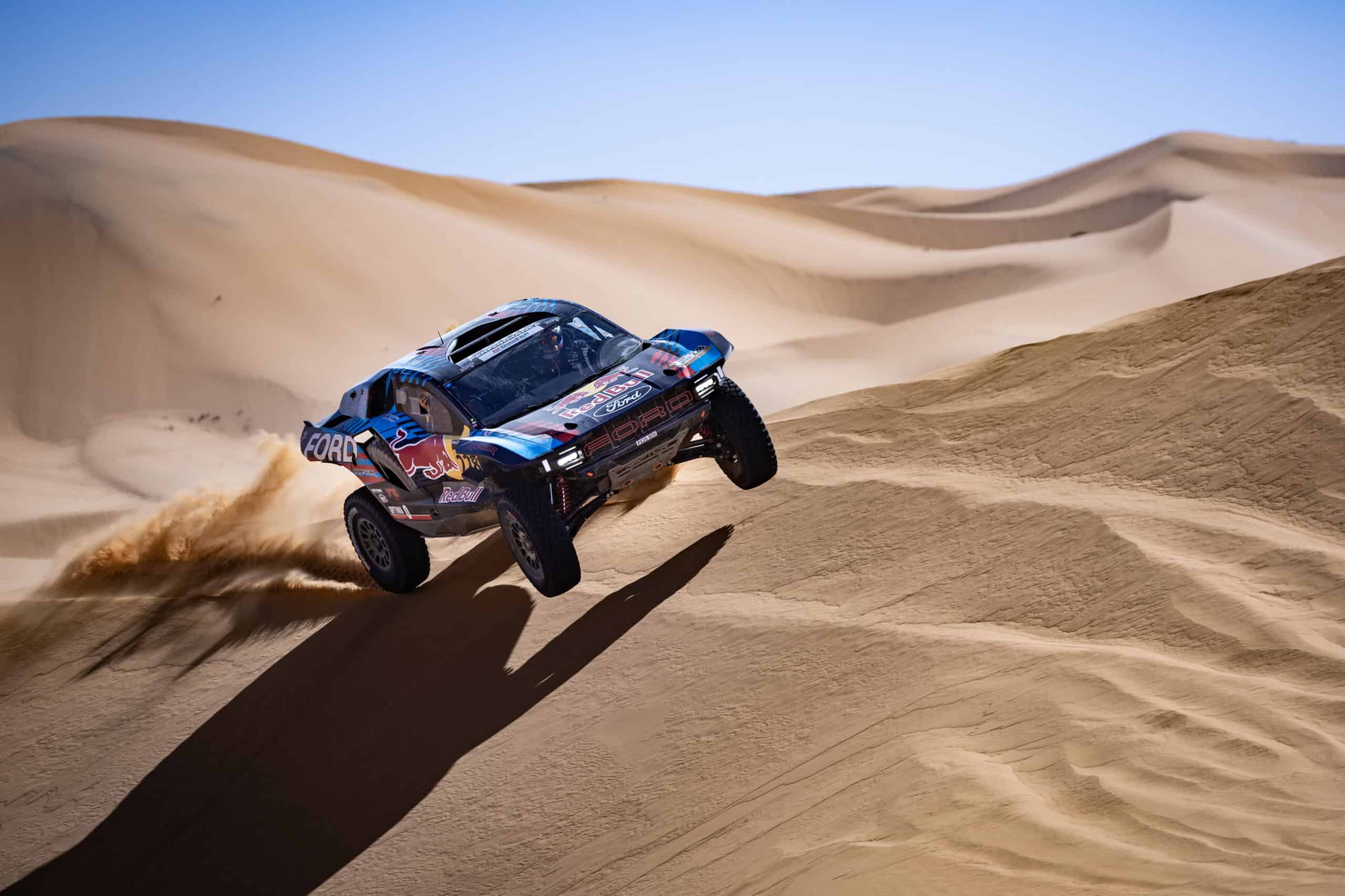 Car jumping off a dune