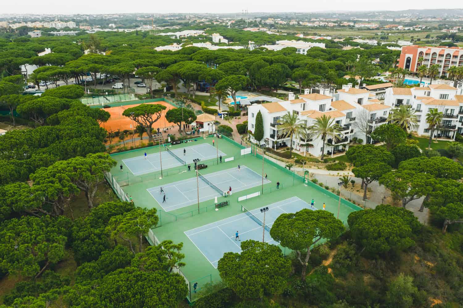 Tennis courts in the city